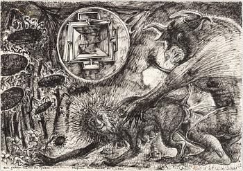 ULF RAHMBERG, Ink wash, signed with monogram verso.