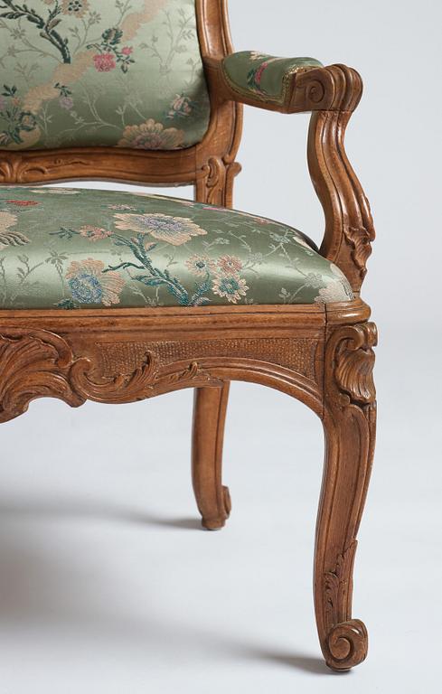 A pair of Swedish Rococo armchairs.