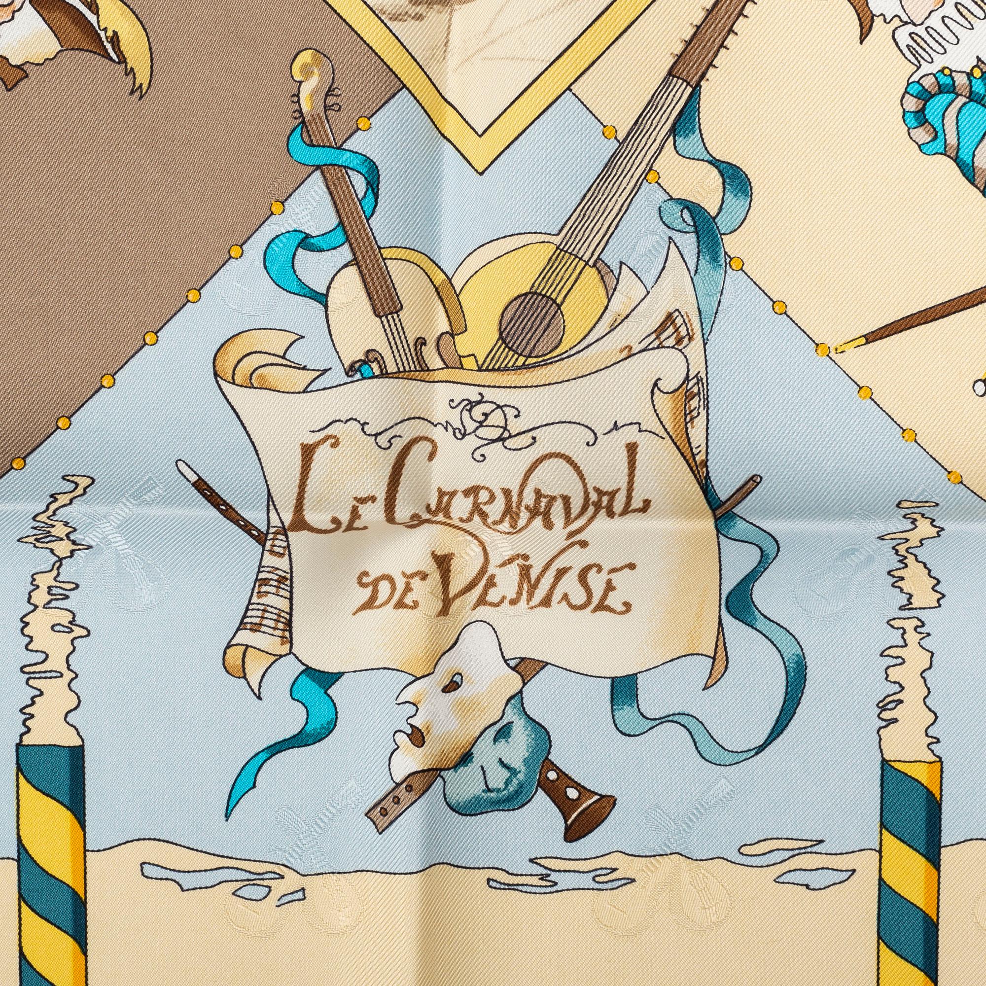 HERMÈS, scarf "Le Carnaval de Venise".