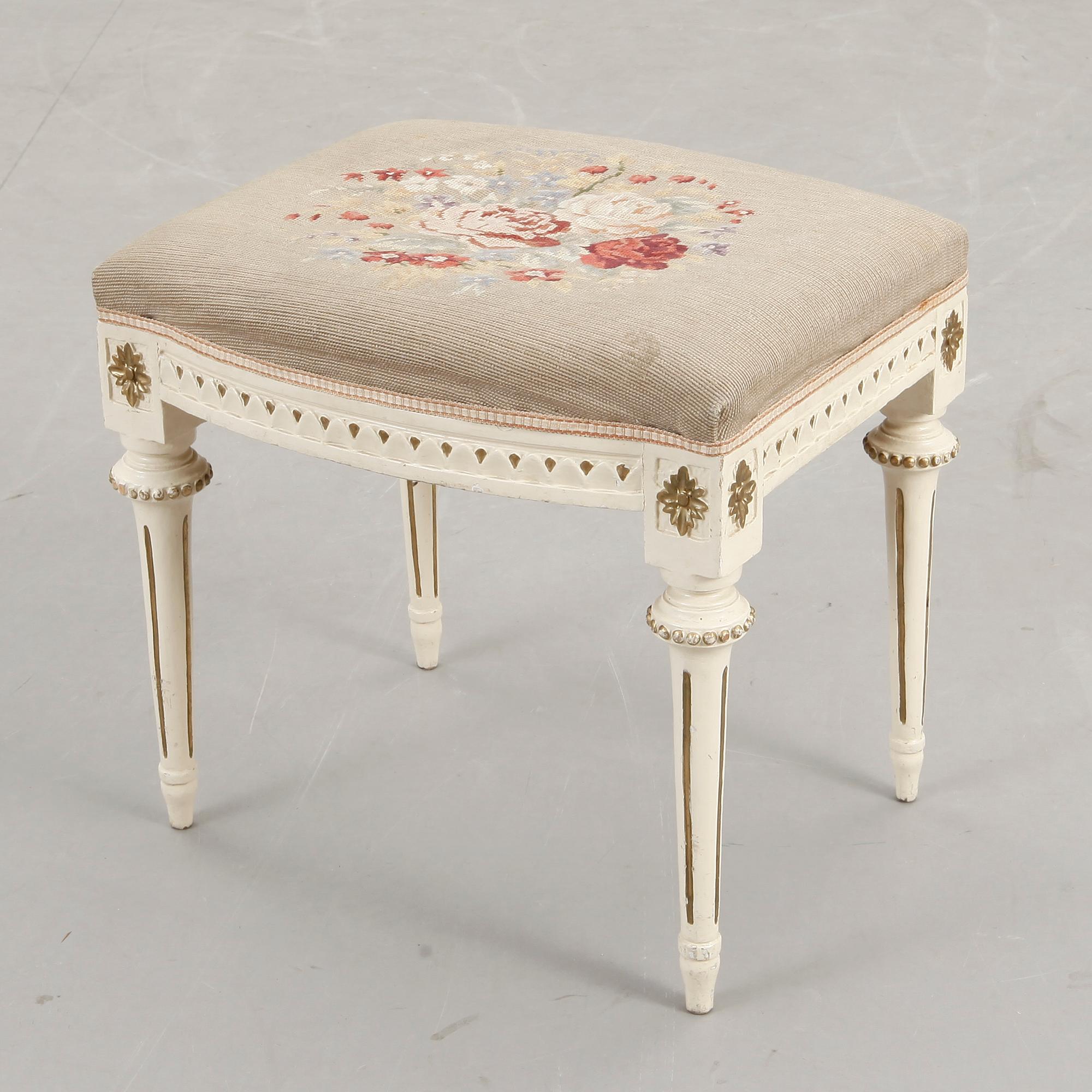 TABURETT, sengustaviansk, 1700/1800-tal.