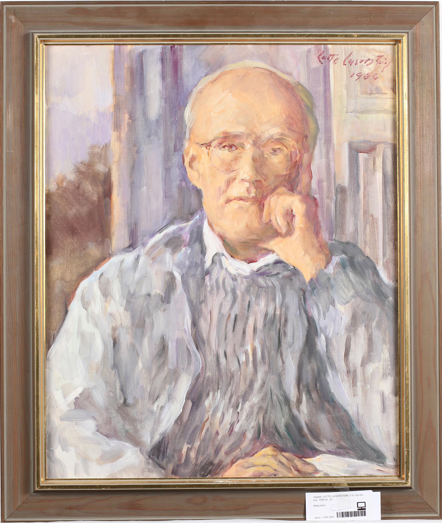 LOTTE LASERSTEIN, olja på duk, 3 st, sign, 1980-tal.