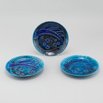 CHARLOTTE HAMILTON, skålfat samt 12 assietter, stengods, Rörstrand, 1900-talets mitt.