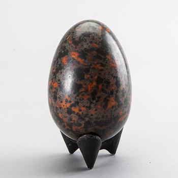 HANS HEDBERG, a faience sculpture in shape of an egg, Biot, France.