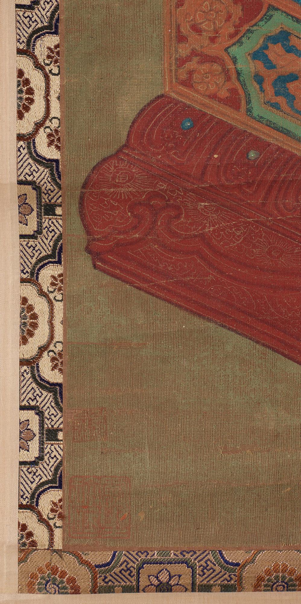 RULLMÅLNING, troligen 1700-tal eller äldre. Shakyamuni Buddha.
