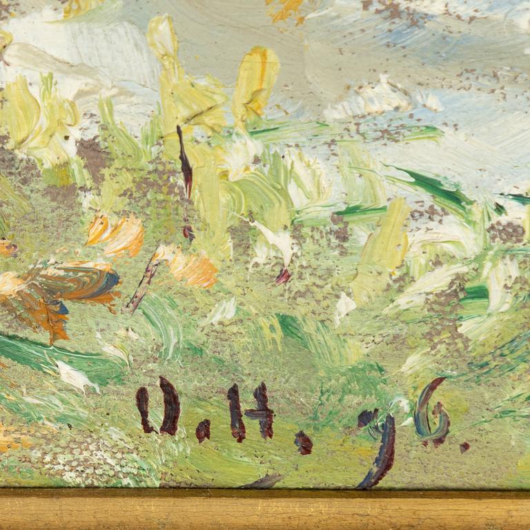 Olof Hermelin, Sommardag vid vattnet, vy över Öljaren från Gimmersta säteri, Södermanland.