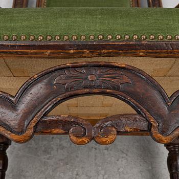 A Baroque armchair, 18th century.