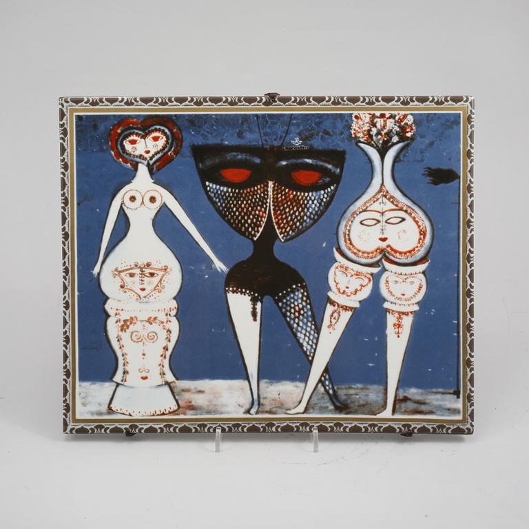 VÄGGPLAKETT, porslin, Max Walter Svanberg, Rörstrand, 1900-talets andra hälft.