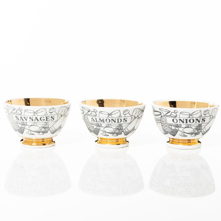 Piero Fornasetti, six bowls, Fornasetti, Milan, Italy.