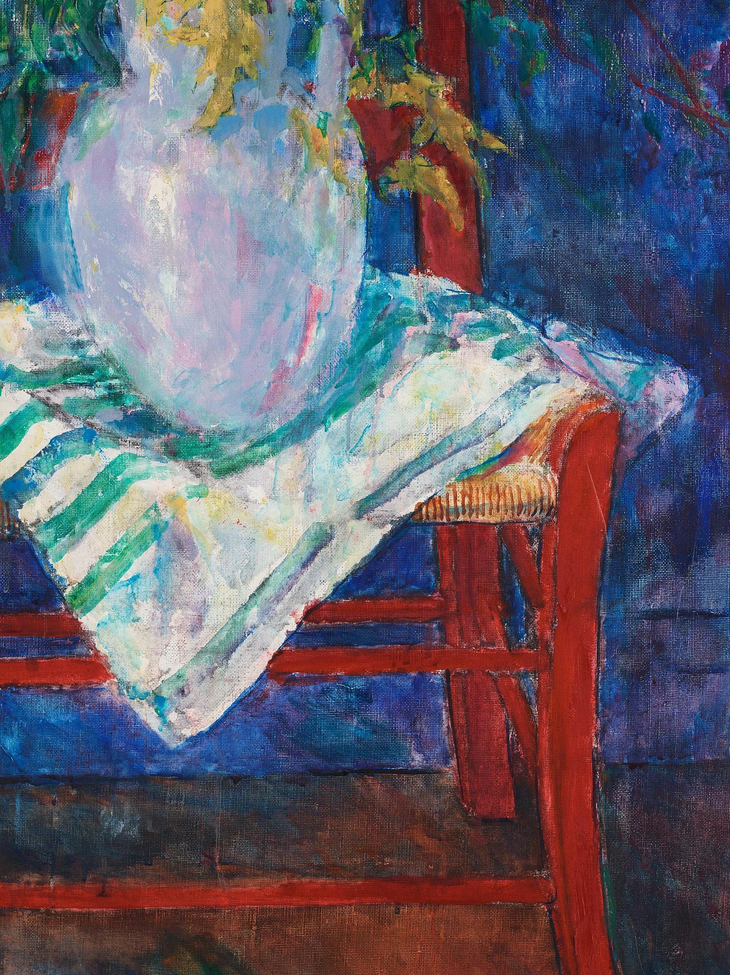 Eerik Haamer, Summer Flowers on a Red Chair.
