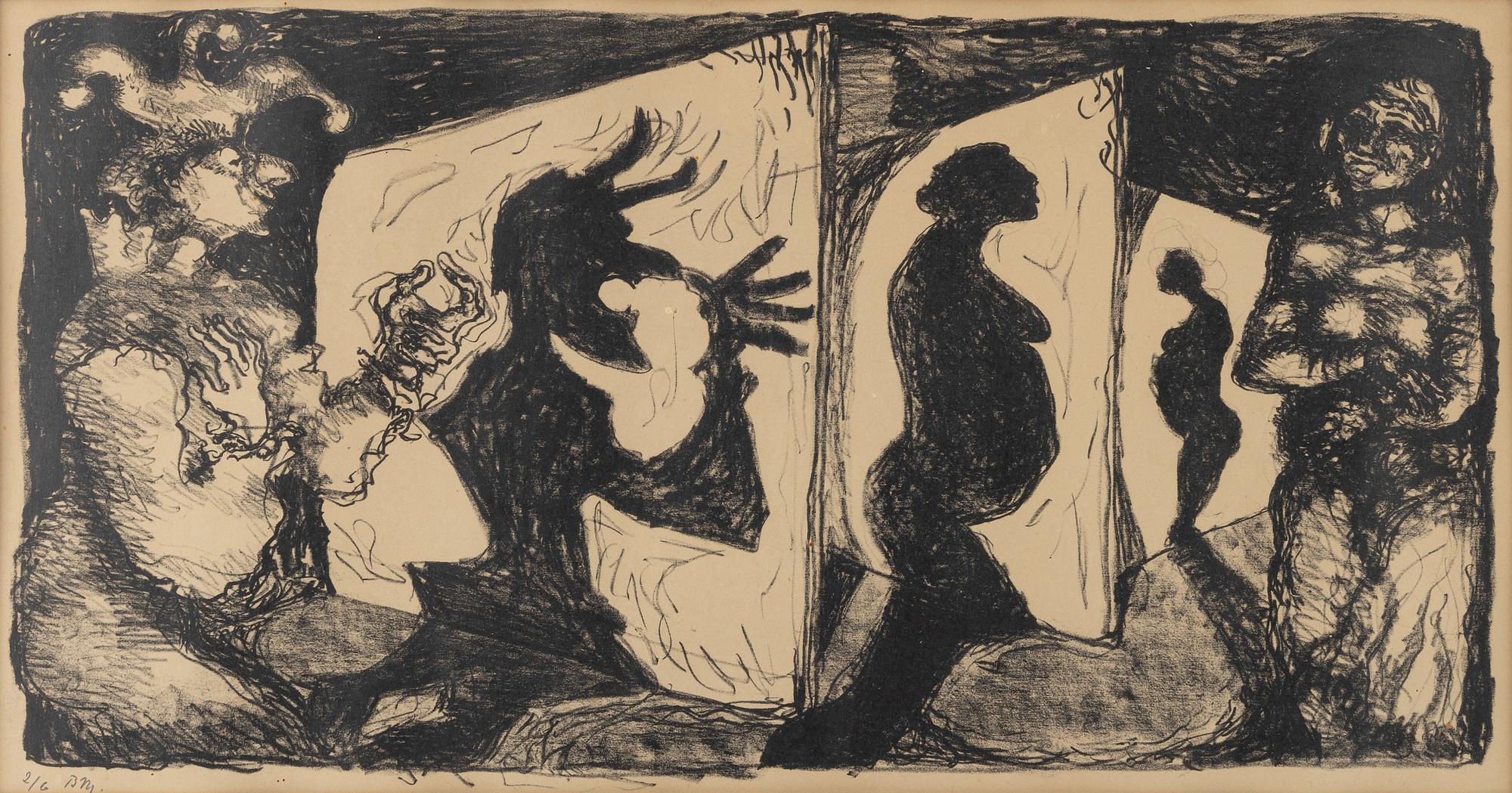 Bror Marklund, figurine and litograph,