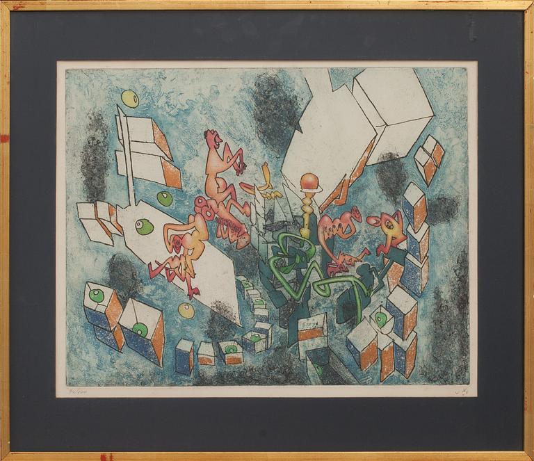 ROBERTO MATTA, färgetsning, signerad och numrerad 94/100.