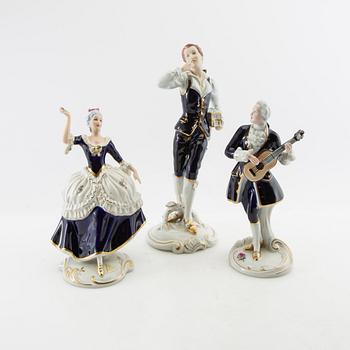 Figurines 3 pcs Royal Dux Germany mid-20th century porcelain.