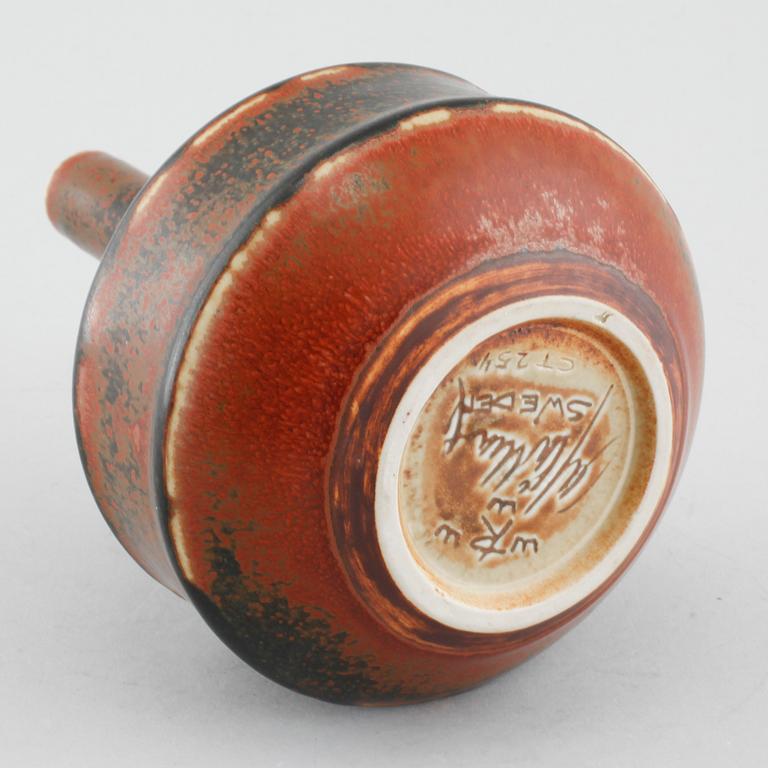 Unique stoneware vase by CARL-HARRY STÅLHANE, Rörstrand, signed, third quarter of the 20th century.