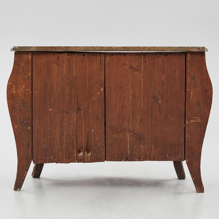 A rococo parquetry and gilt brass-mounted commode by J. J. Eisenbletter (active ca 1760-1810).