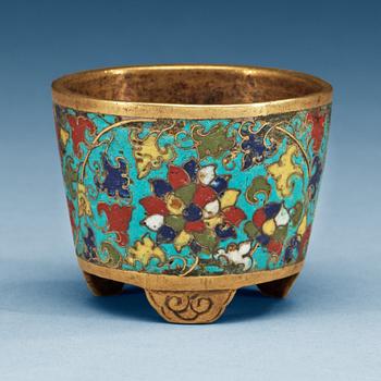 1503. A Cloisonné miniature tripod censer, Ming dynasty (1368-1644).