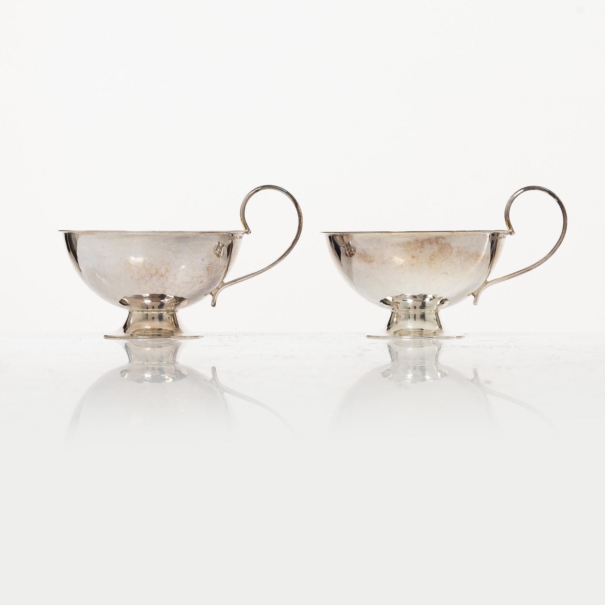 Nine silver punsch cups, Gothenburg and Luleå, Sweden, 1978-1990.