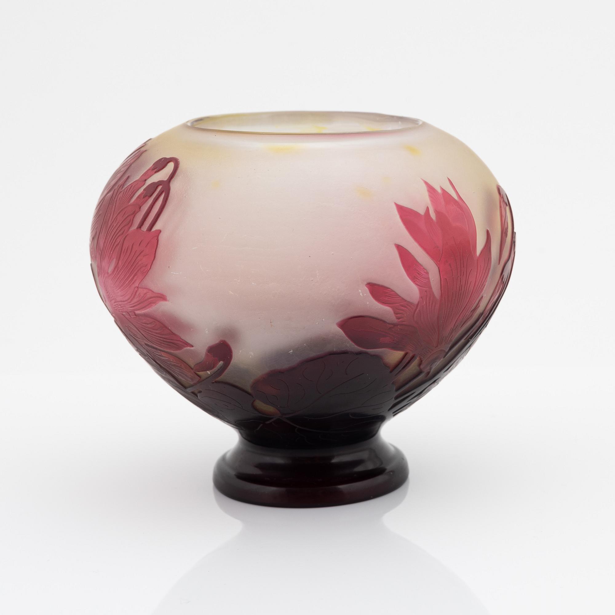Emile Gallé, an Art Nouveau cameo glass vase, Nancy, France.