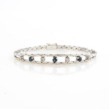 Bracelet, 14K gold with diamonds and sapphires.