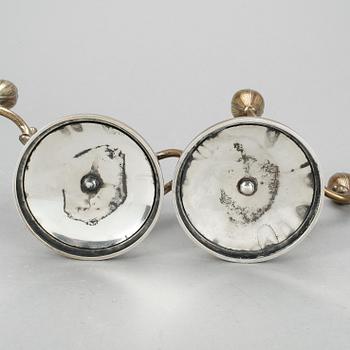LJUSSTAKAR, ett par, W A Bolin, silver, 1950.