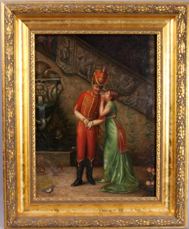 OKÄND KONSTNÄR, 1900-talets senare del, olja på pannå, otydl sign.