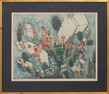ROBERTO MATTA, färgetsning, signerad och numrerad 94/100.