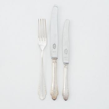 Skandia Silver-& Nysilver Ab, bestickservis, 49 delar, silver, modell Haga, Stockholm bl a 1937.
