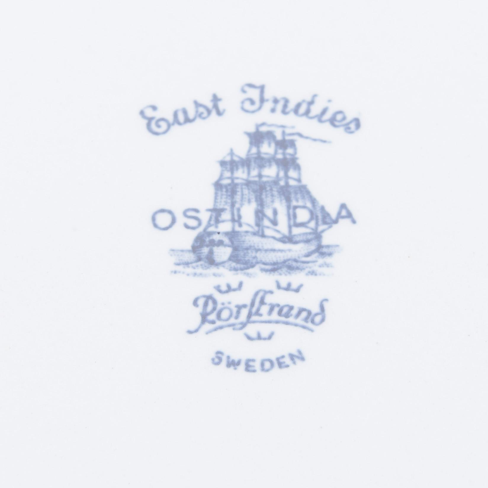 SERVISDELAR, 4 st, porslin, "Ostindia", Rörstrand 1900-talets slut.