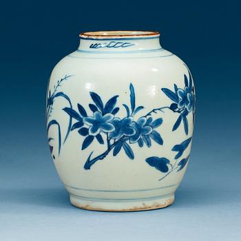 1870. A blue and white Transitional vase, 17th Century.
