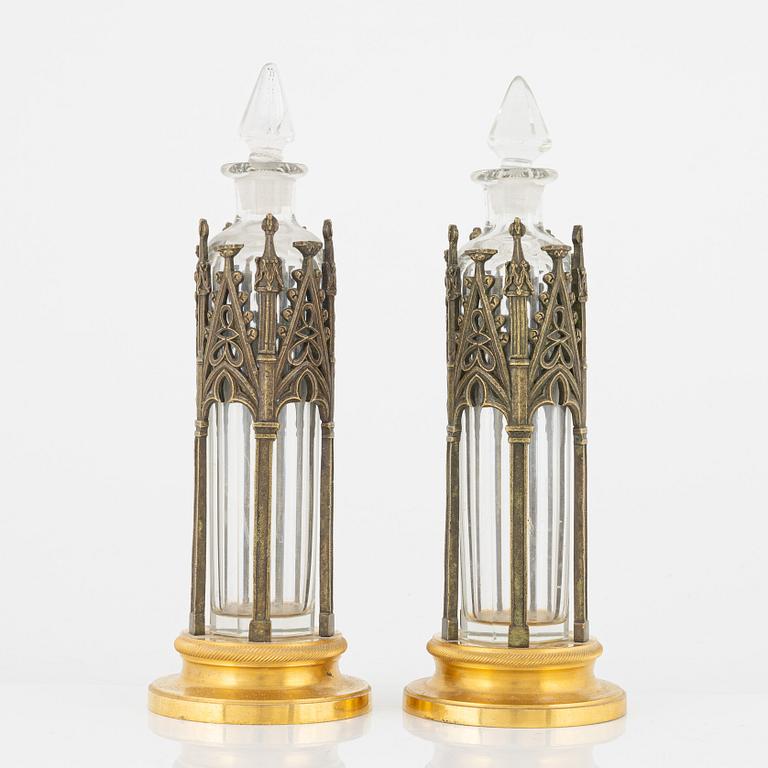 A pair of Neo-Gothic flasks, 19th Century.