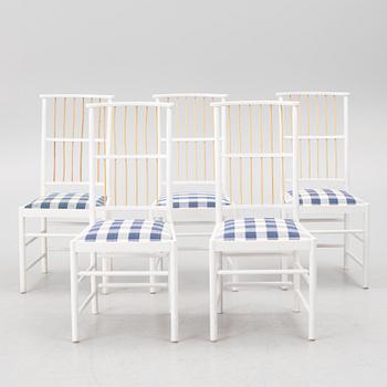 Josef Frank, chairs, 5 pcs, model 2025, Svenskt Tenn, post 1985.