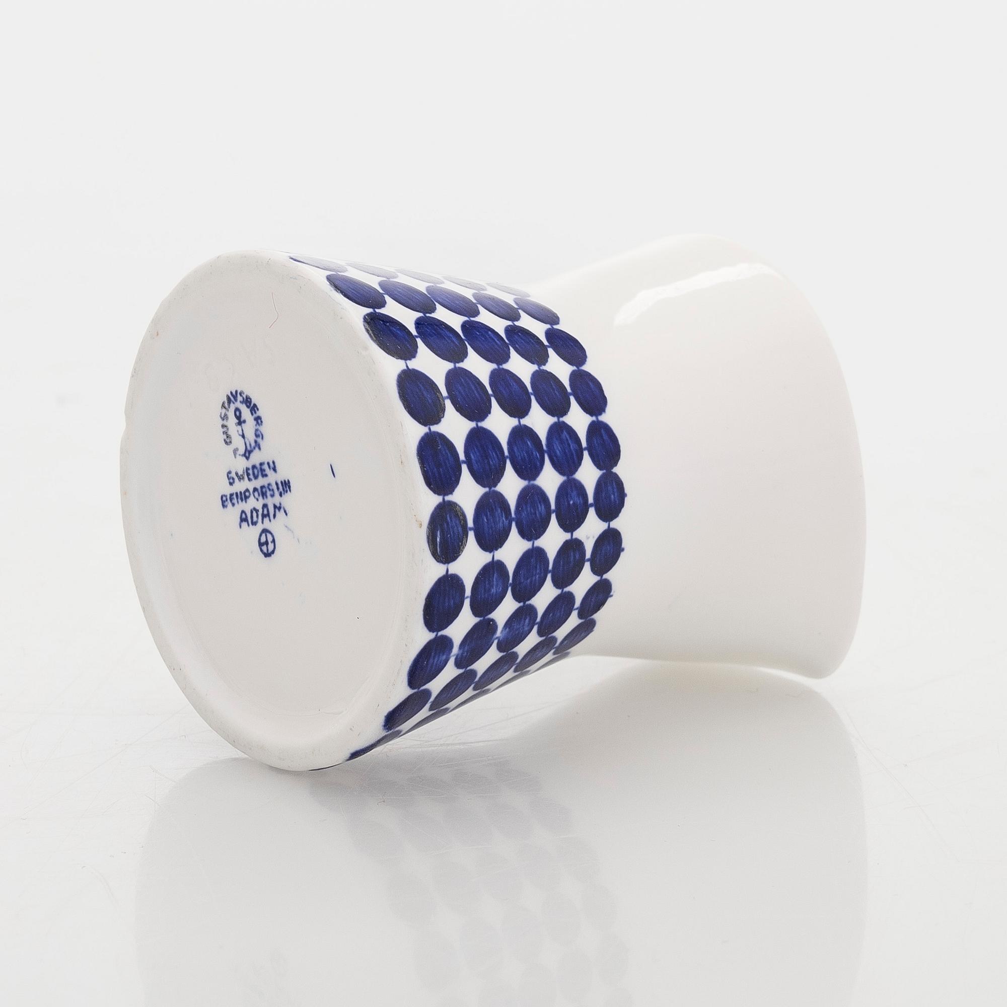 Stig Lindberg, Astiaston osia, 14 kpl, "Adam", luuposliinia Gustavsberg, Ruotsi, 1900-luvun puoliväli.