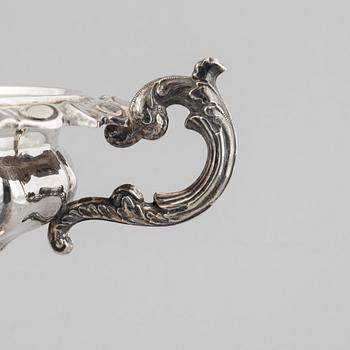 A Swedish silver sugarbowl with cover, marks of Carl Nyström, Stockholm 1845.