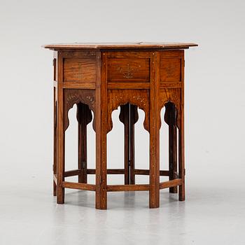An Anglo Indian folding octagonal side table.