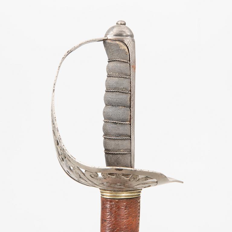 A British sabre 1897 pattern, with scabbard.