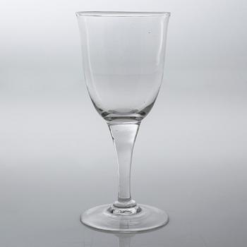 Ten wine glasses, 20th century.