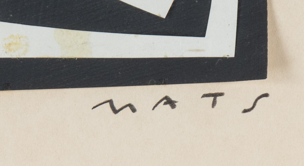 Mats Gustafson, collage, signed.