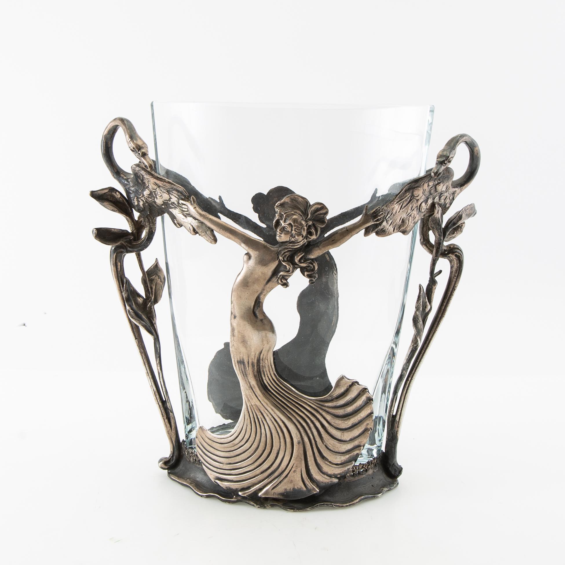 Vase Jugend early 20th century silver probably Austria/Hungary.