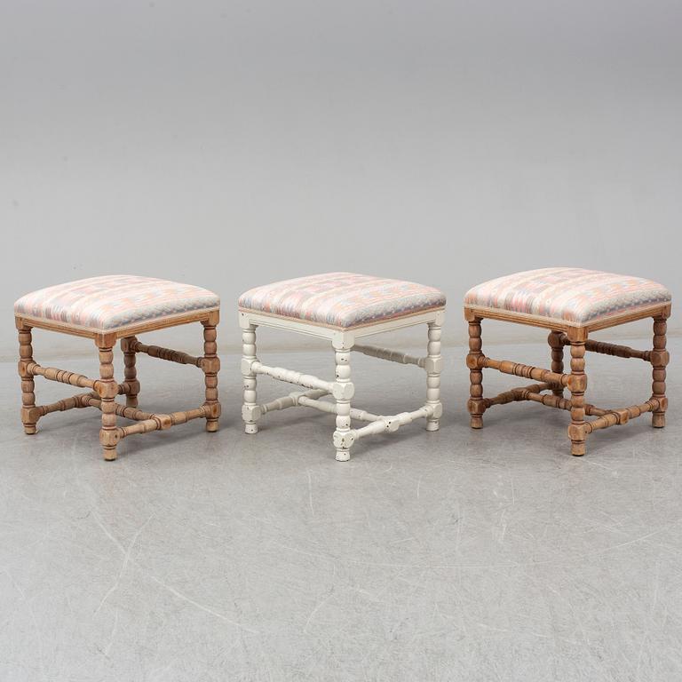 A set of three 18th century  Baroque stools.