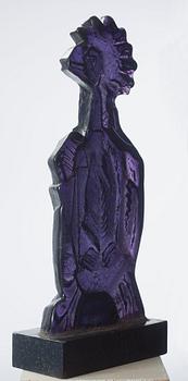 An Edvin Öhrström purple cast glass sculpture 'Phoenix', Lindshammar, Sweden ca 1967.