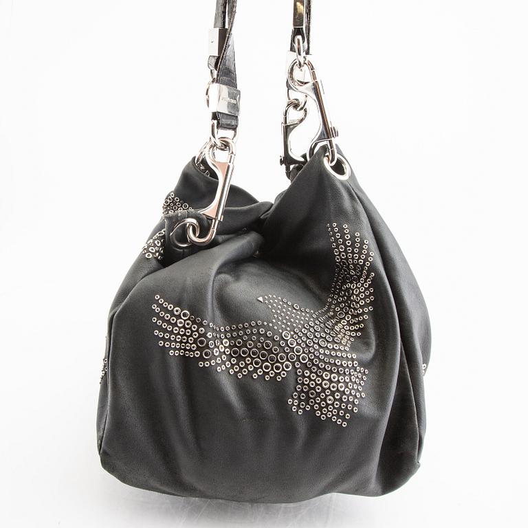 A Jimmy Choo leather handbag.