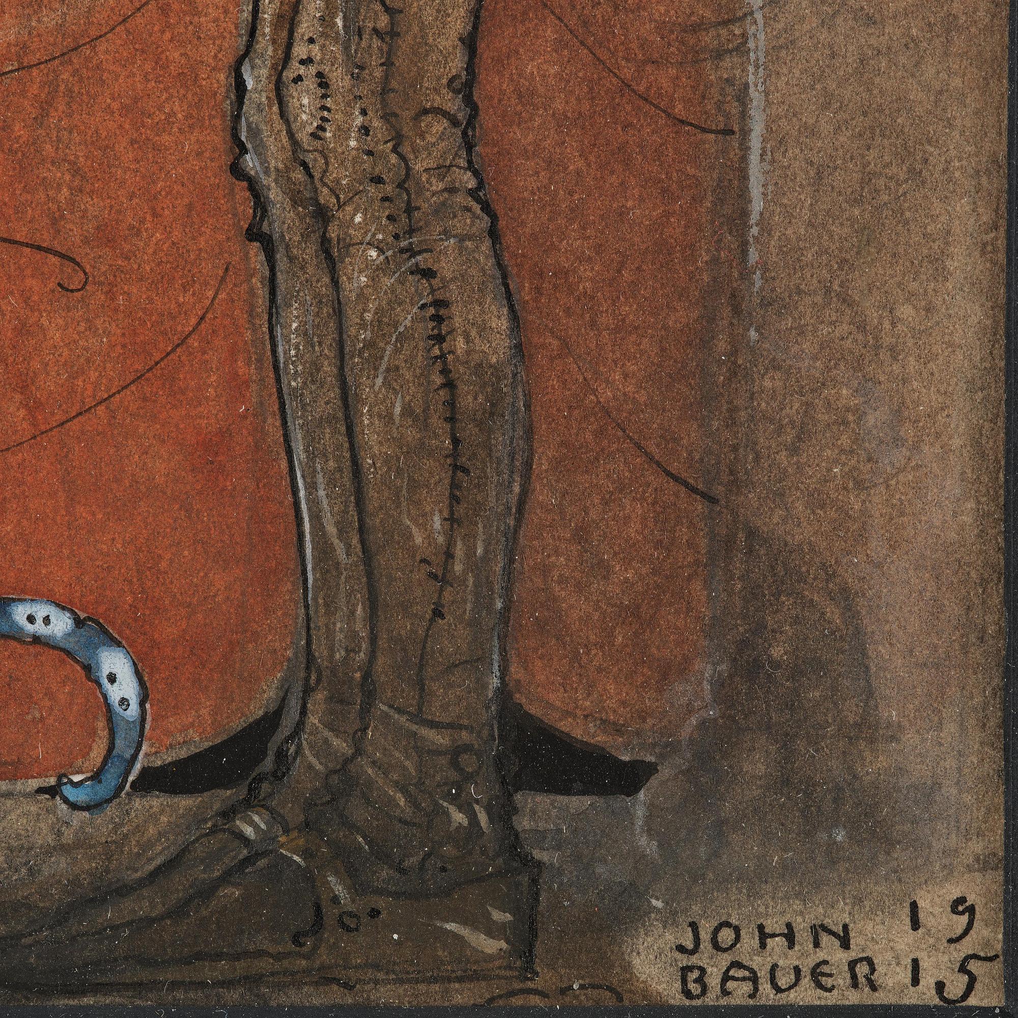 John Bauer, "Madonnan ger spelmannen sin ena sko" (from "Spelmannen som fick madonnans guldsko").