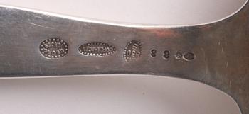 FISKSERVERINGSBESTICK, ett par, silver, Georg Jensen, Danmark 1928, svensk importstämpel.