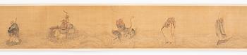 Oidentifierad konstnär, "Lohans Crossing the sea", sen Qingdynasti/omkring 1900.