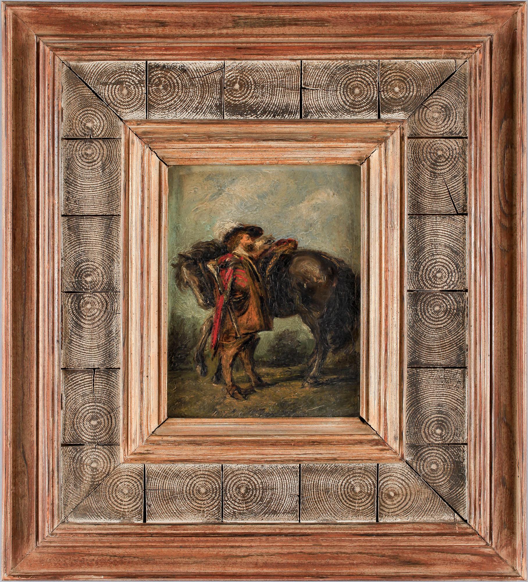 OKÄND KONSTNÄR, olja på pannå, 1700/1800-tal.