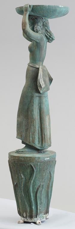 An Arvid Källström patinated bronze sculpture for a fountain.