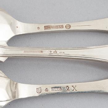Cutlery, 27 pieces, silver, 18th-19th Century, mostly Sweden.