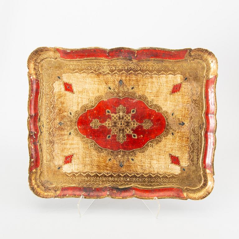 Trays, 5 pcs, Paoletti, Florence Italy mid-20th century.