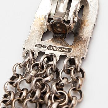 A set of "Paradise" necklace, bracelet and earrings made of sterling silver. Kalevala Koru, Helsinki 1991-1995.