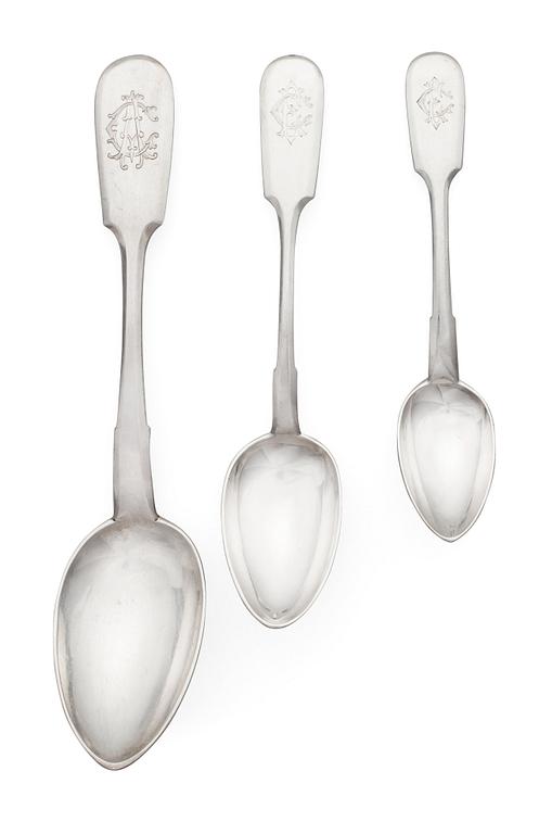 SET OF 38 RUSSIAN SPOONS. НАБОР РУССКИХ ЛОЖЕК, 38 шт.