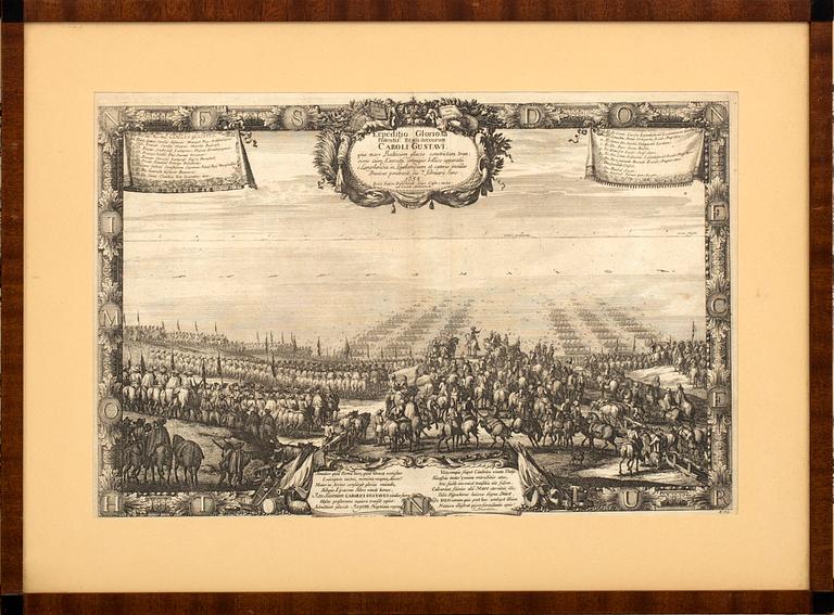 KOPPARSTICK, 5 st ur Erik Dahlbergs 'Svecia antiqua et hodierna', 4 blad 1700-tal, 1 18/1900-tal.